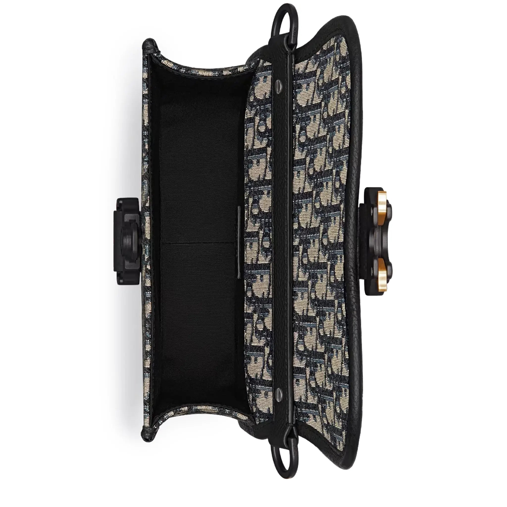 Inside View of dior oblique jacquard mini gallop beige bag with strap 1adpo033yky_h27